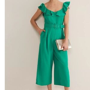 Phase Eight
Tazanna Ruffle Wide Leg Jumpsuit, Grass Green